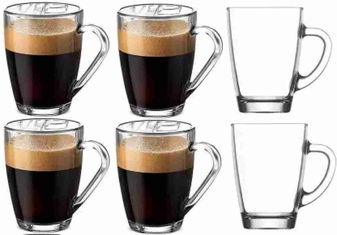 Zepoli 220 ml Clear Coffee,Tea Cups Latte Cups Cappuccinos Set of