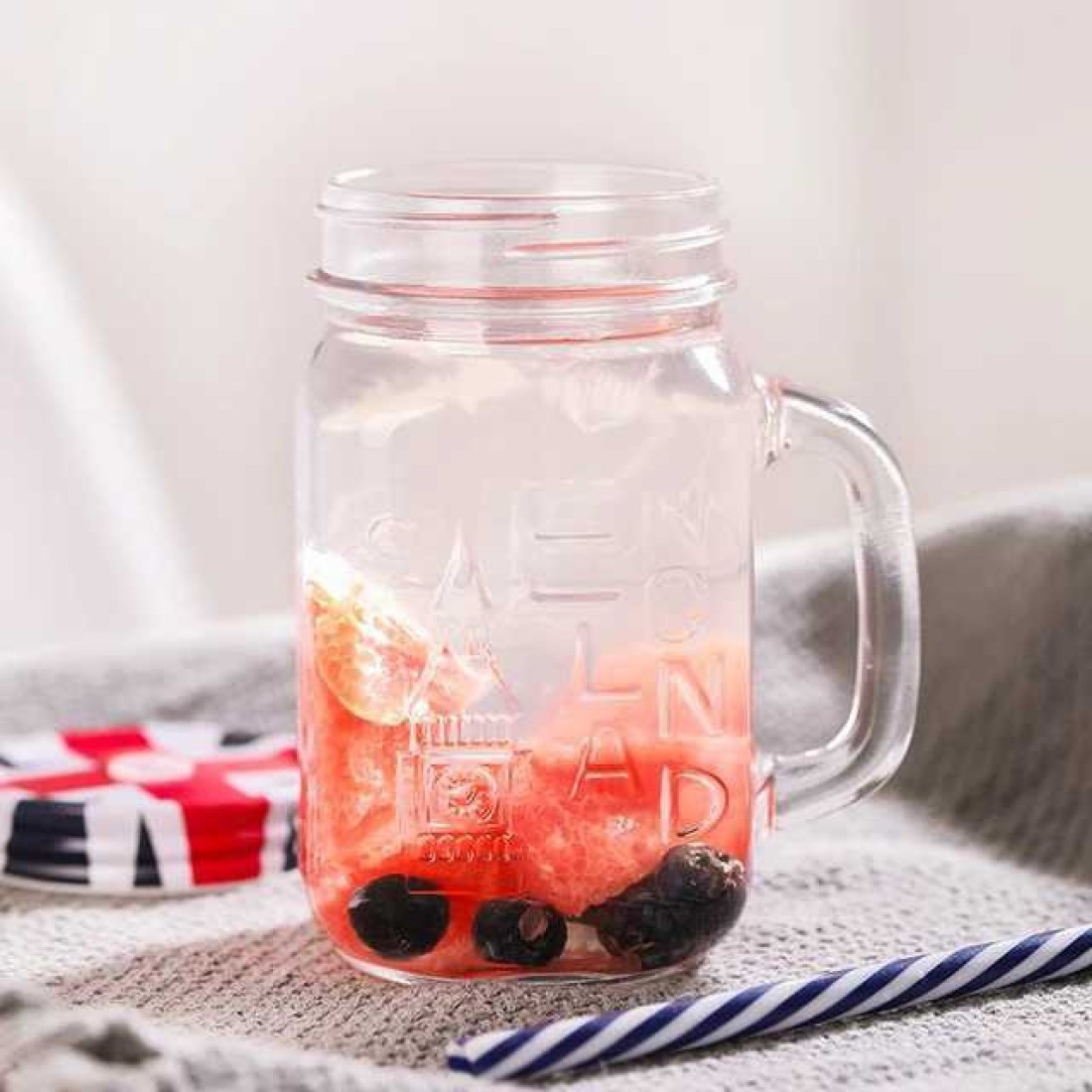 MMPRINTS Juice Jar With Straw Glass Mason Jar Price in India - Buy MMPRINTS Juice  Jar With Straw Glass Mason Jar online at