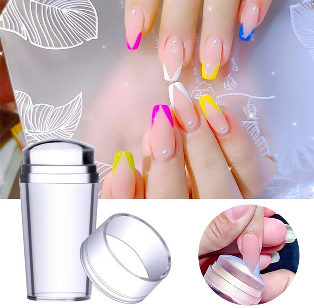 YIFELY Nail Art Stamper French Nail Stamper Clear Silicone Stamping Jelly  with Scraper Transparent Visible Body No Misplacement for DIY Nail Decor  French Nail Manicure : Amazon.in: Beauty