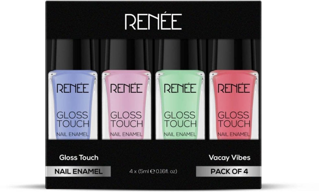 RENEE Gloss Touch Set of 4 Nail Enamels, 5ml each