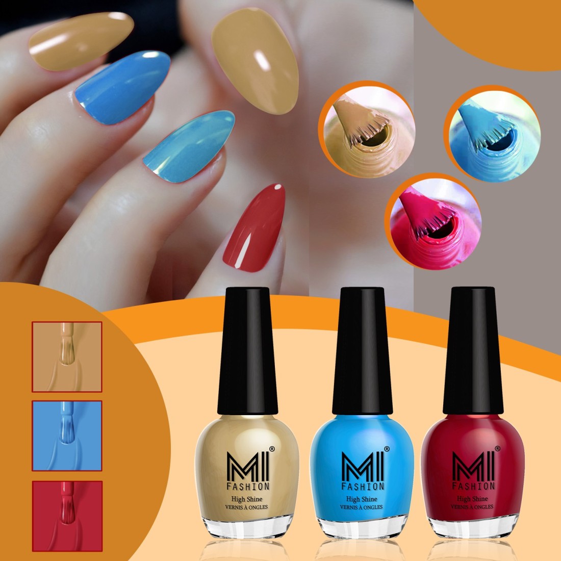 Buy FORFOR® Trendy Glossy Nail Polish | Fast Dry & Nail Art Combo of 6  (Aqua Green,Transparent,White Lily,Neon Lemon,Light Green,Charcoal Black)  Online at Low Prices in India - Amazon.in