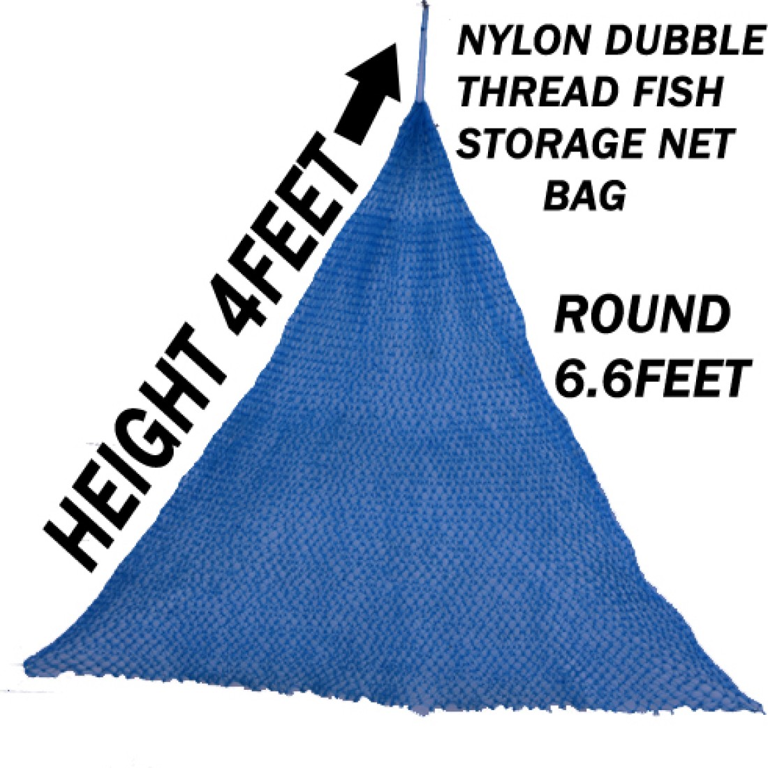 PURKAIT FISHNET NYLON DUBBLE THREAD FISH STORAGE NYLON NET BAG