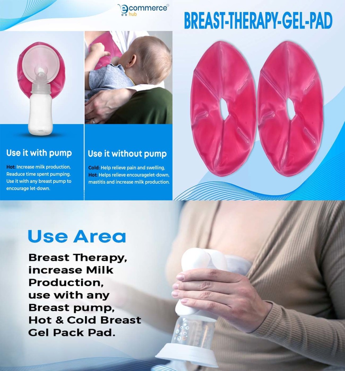 LuvLap Breast Hot & cold Pad for breastfeeding mothers, 2 pc Breast Therapy  Pack, Cold Therapy & Hot therapy for Pain Relief of Breastfeeding,  Mastitis, Engorgement, Purple