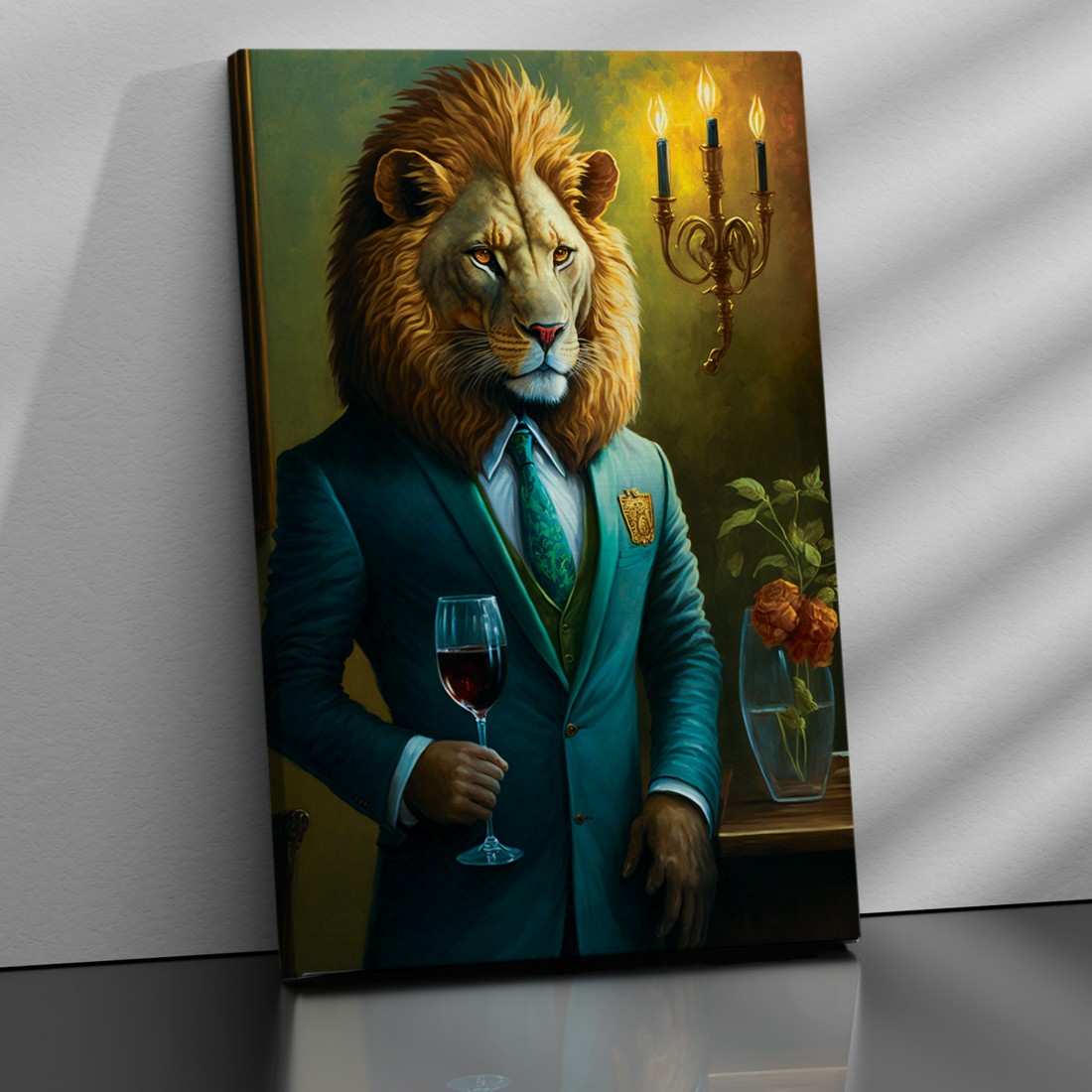 KOTART Modern Lion in Suit Canvas Painting - Vibrant Rich Lion Canvas Art  Canvas 33 inch x 21 inch Painting Price in India - Buy KOTART Modern Lion  in Suit Canvas Painting 