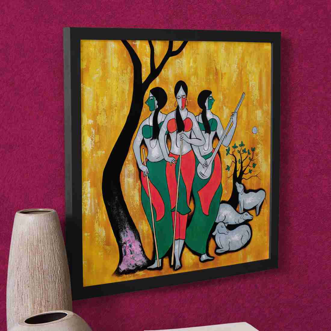 Ritwika's Modern Art Tribal Village Lady, Women Multicolored Wall Art  Painting Digital Reprint 13.5 inch x 9.5 inch Painting Price in India - Buy  Ritwika's Modern Art Tribal Village Lady