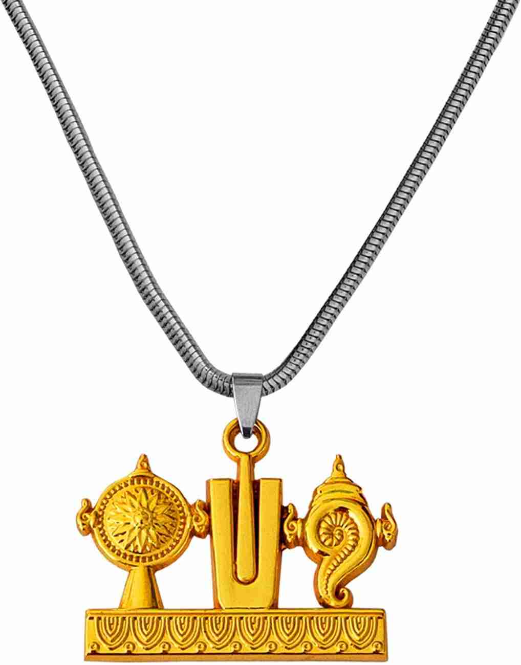 Shanku chakra namam clearance pendant in gold