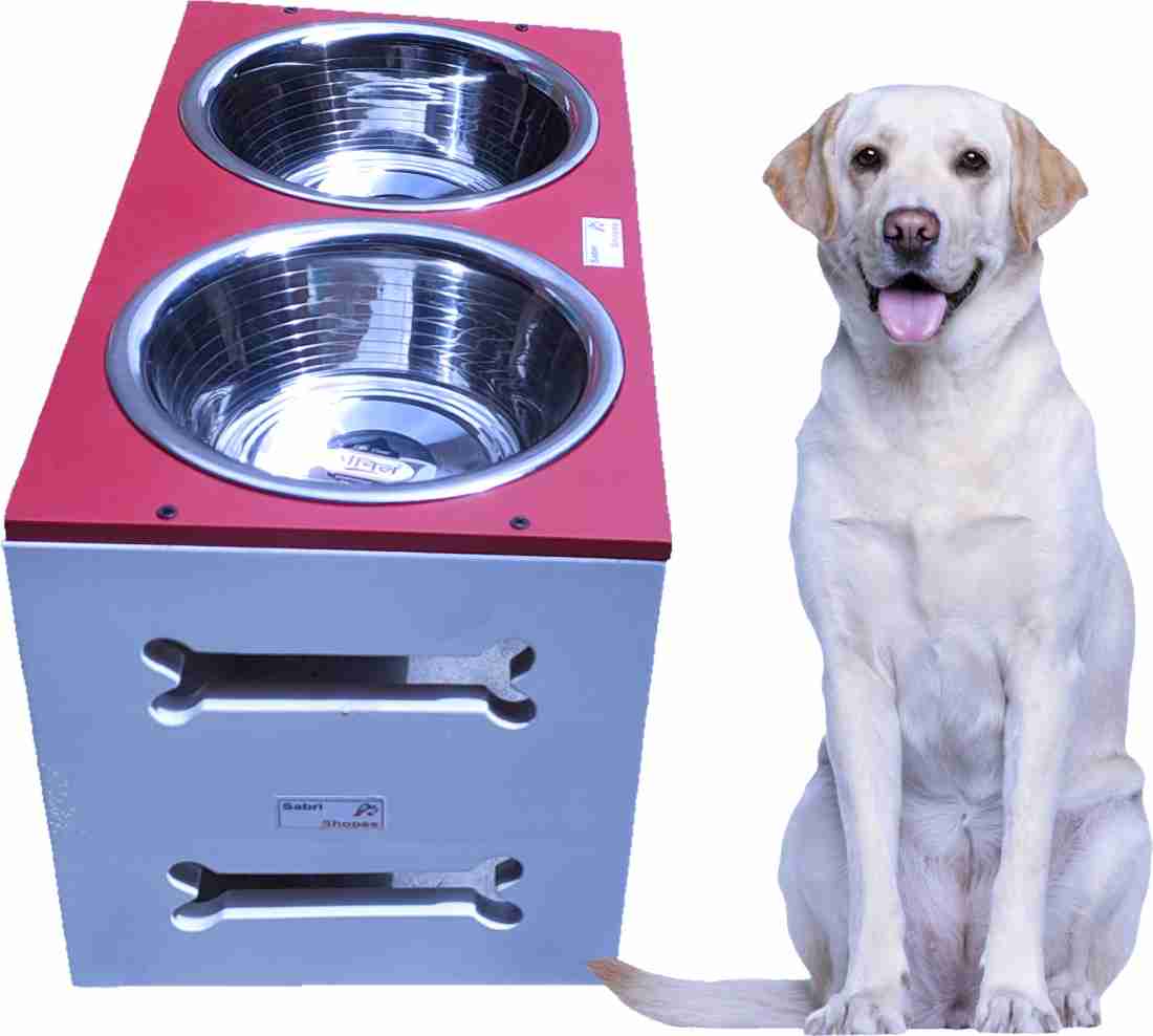 Pawfect Pets 12 Elevated Dog Pet Feeder- Large Raised Dog Bowl Stand-  Includes 4 Stainless Steel Bowls (12 Inch)