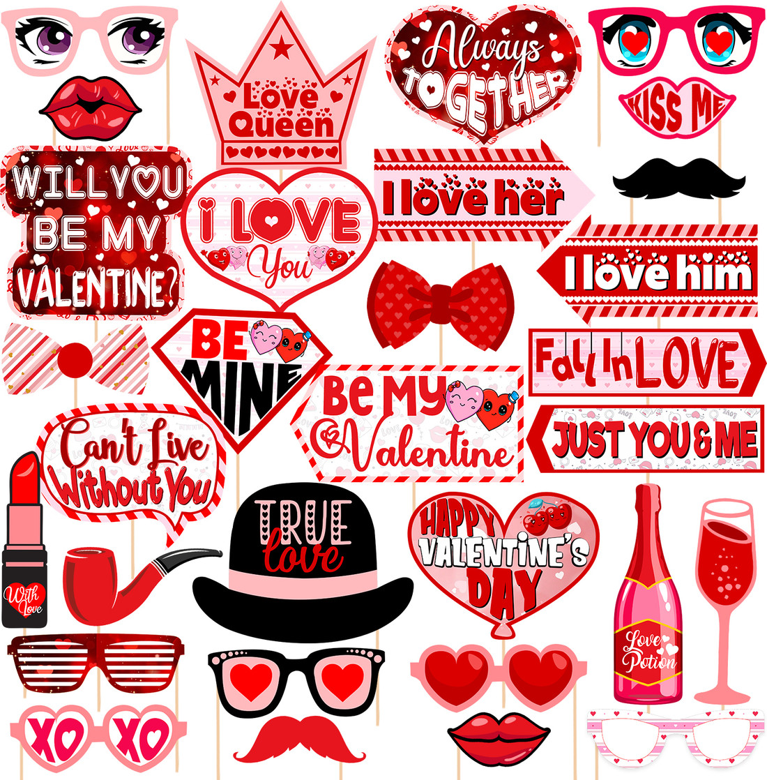 love photo booth props