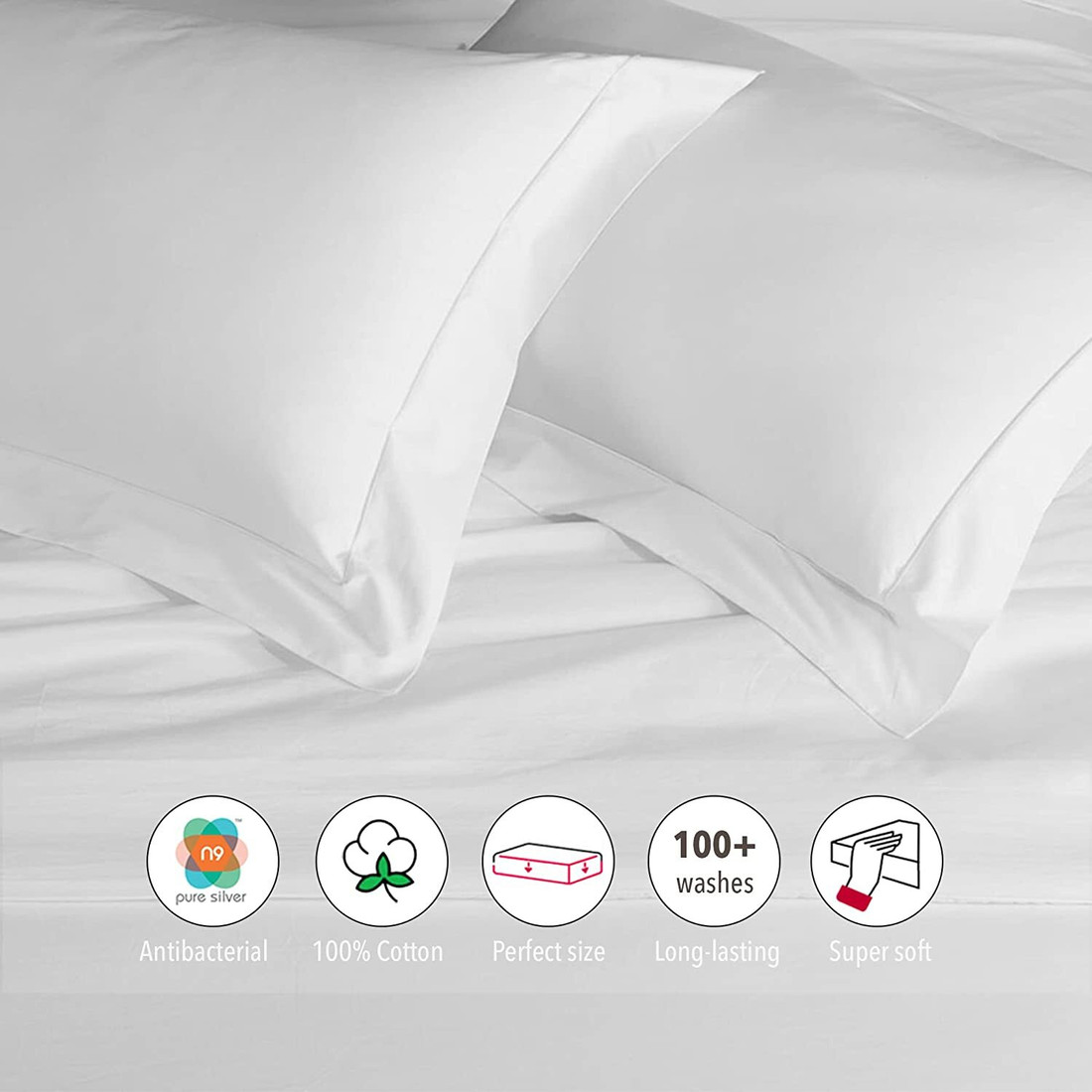 ORN 300 TC Pillow Cover Normal 16 x 24 Inch White 2 Pieces