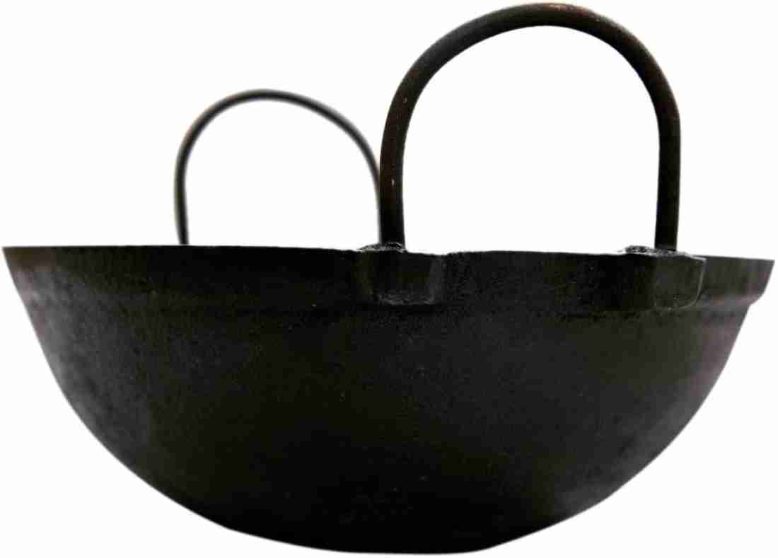 Cast Iron Kadai, Pre Seasoned with Organic Kitchen Use Oil ( 7