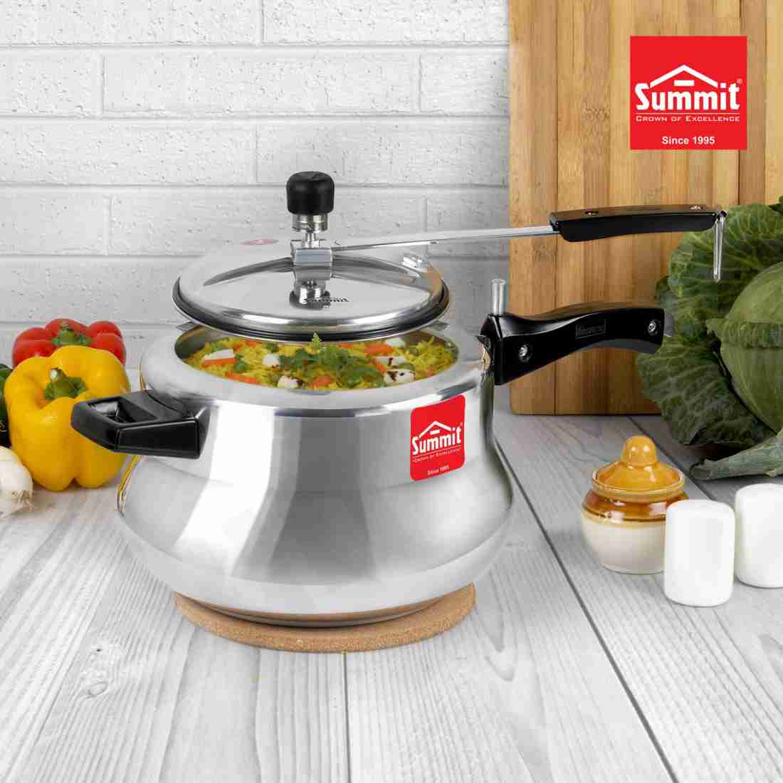 Silver Summit Innerlid 5 Litres Plain Supreme Induction Base Pressure Cooker,  For Home, Size: 22*44 cm