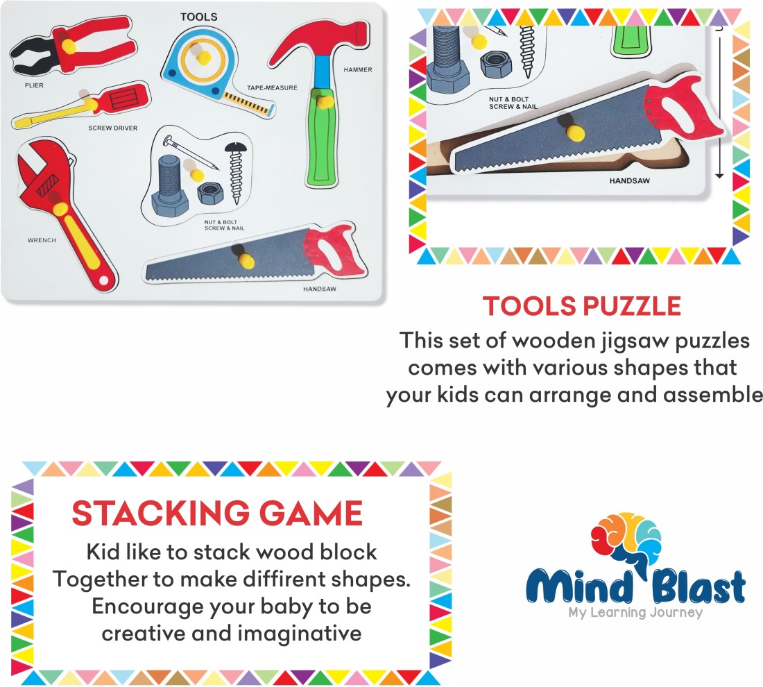 Mind Blast Wooden Tools and Community Helpers Puzzles Toys for Kids (Set of  2) - Wooden Tools and Community Helpers Puzzles Toys for Kids (Set of 2) .  shop for Mind Blast