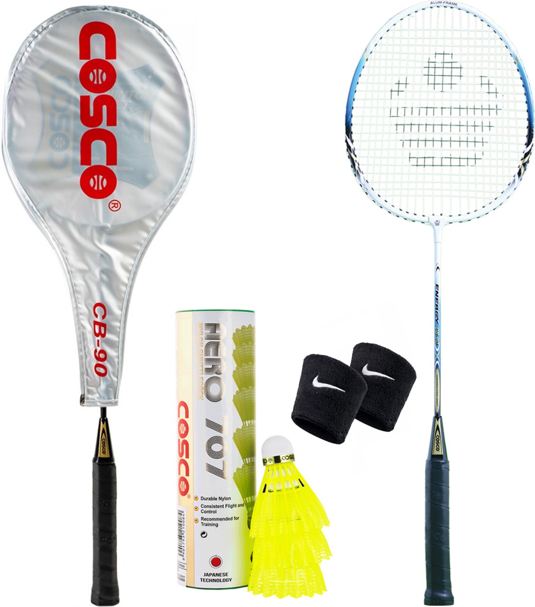 COSCO Combo of 3, 1 Pair CB-90 Racquet, 1 Suttle Box