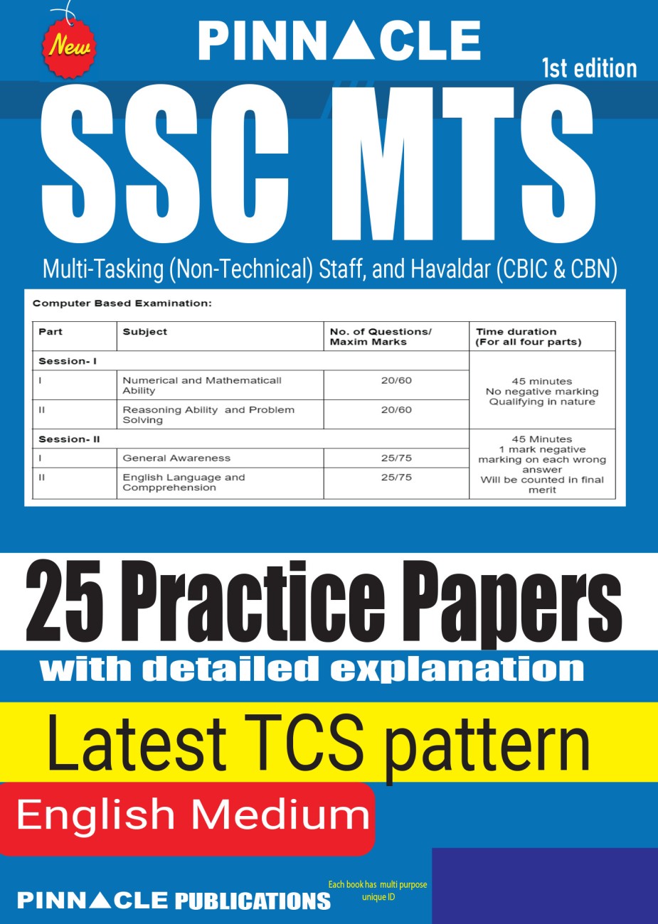 SSC MTS 25 Practice Papers TCS New Pattern With Detailed Explanation  English Medium: Buy SSC MTS 25 Practice Papers TCS New Pattern With  Detailed Explanation English Medium by Pinnacle Publications at Low