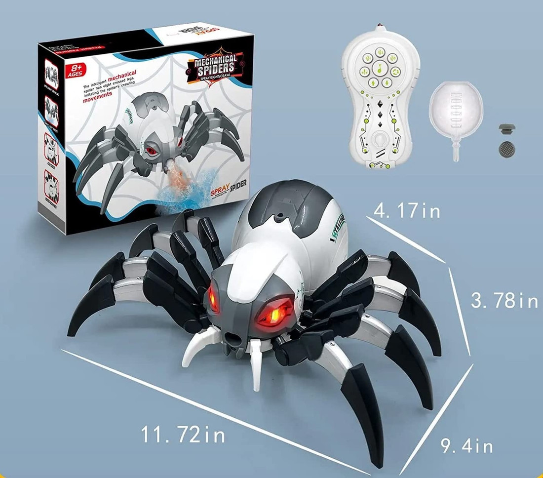 IndusBay Remote Control RC Spider Robot Toys with Smoke Music