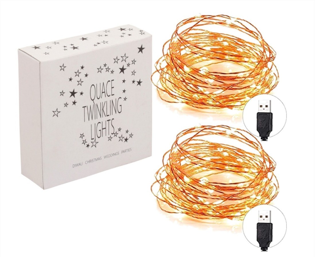 Copper String LED light 10 MTR 100 LED USB Operated Decorative