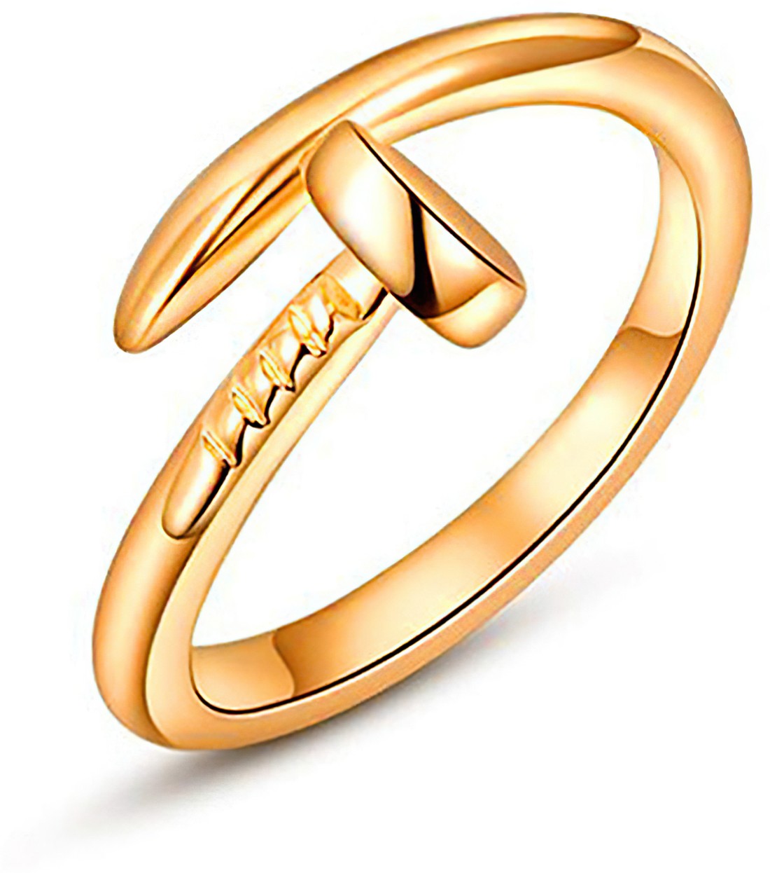 Fashion Frill Gold Ring For Girls Style Nail Screw Design Golden Finger Ring  For Women Girls Stainless Steel Gold Plated Ring Price in India - Buy  Fashion Frill Gold Ring For Girls