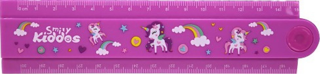 Smily Fold Up Ruler Pink