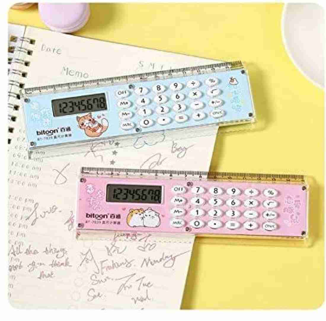 TOPHAVEN Cute Kawaii Cartoon Design 15 Cm Scale With Digital  Calculator Ruler Ruler 