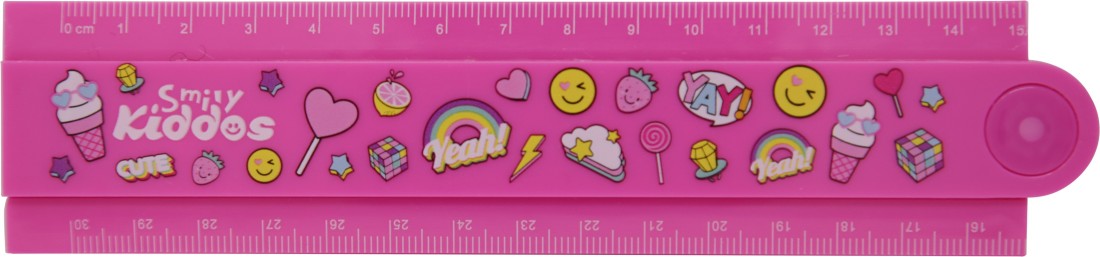 Smily Fold Up Ruler Pink