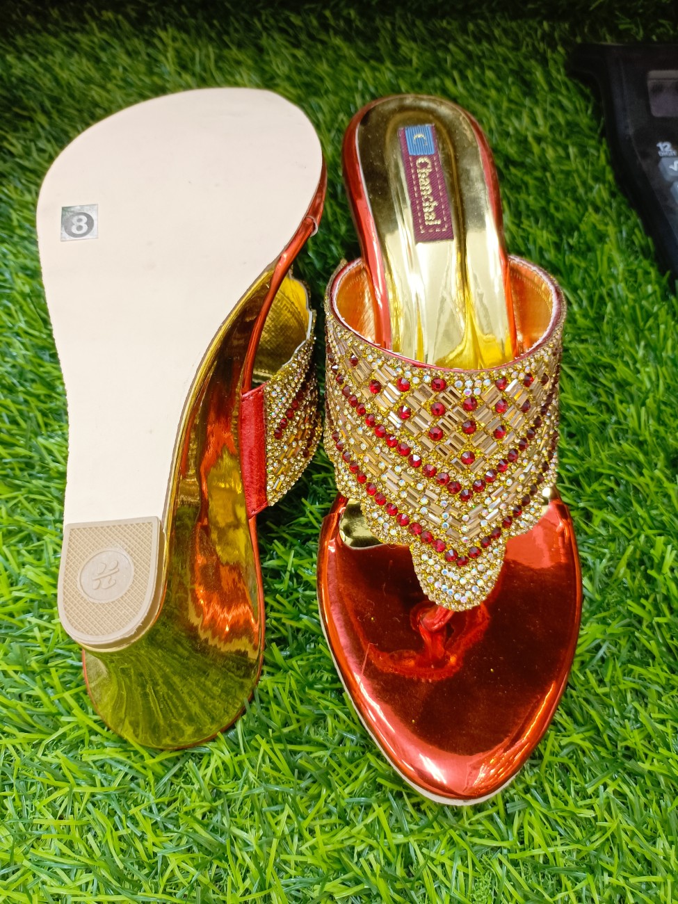 DULHAN CHAPPAL Women Red Heels Buy DULHAN CHAPPAL Women Red