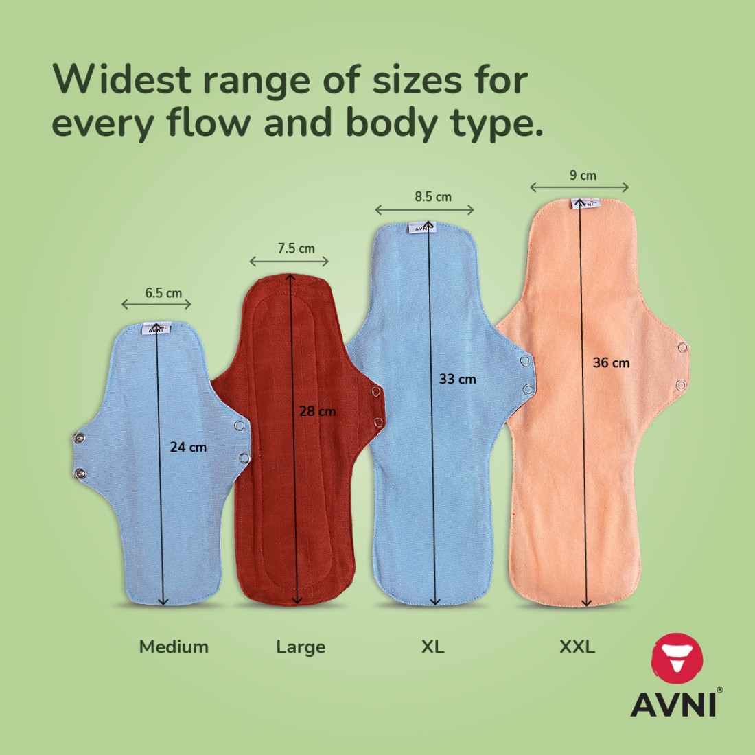 Avni Fluff Washable Cloth Panty Liner (S- 200MM X 4) + Period Wear