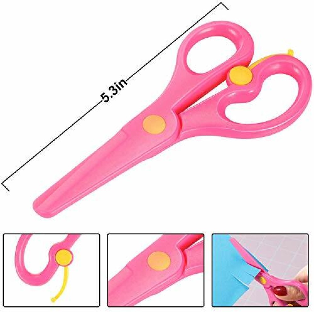 3 Pack Toddler Scissors, Kids Scissors, Plastic Children Safety