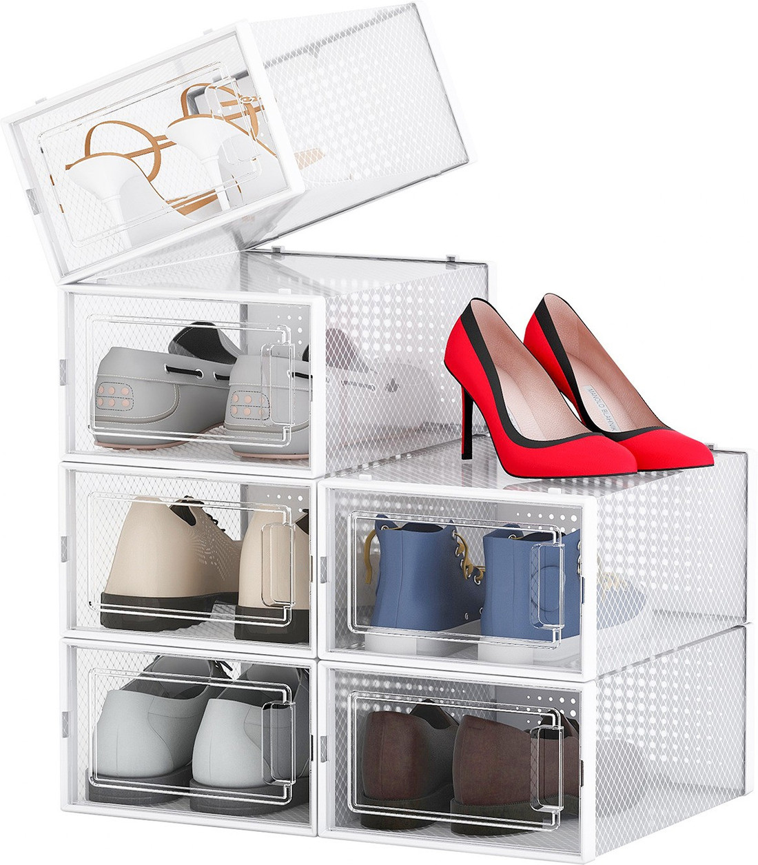 PrimAlite Plastic Stackable Rectangle Shoe Storage Boxes Fits upto UK 9.5 US 10 Plastic Shoe Rack Price in India Buy PrimAlite Plastic Stackable Rectangle Shoe Storage Boxes Fits upto