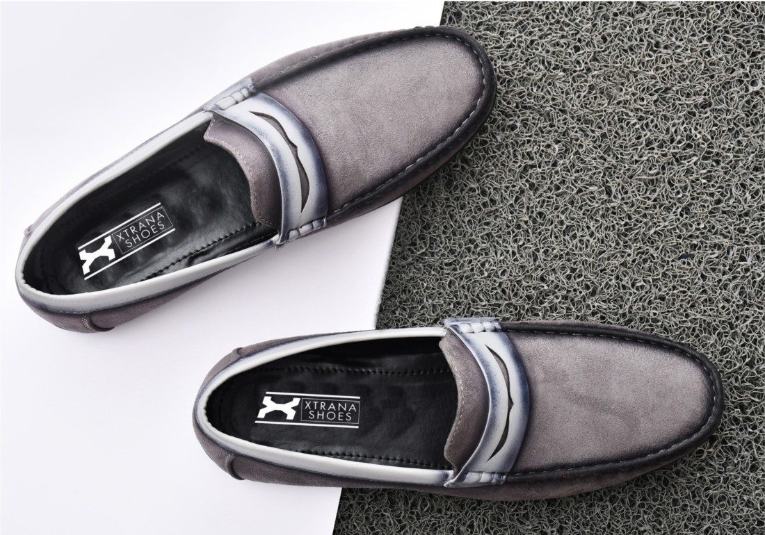 New look hot sale grey loafers