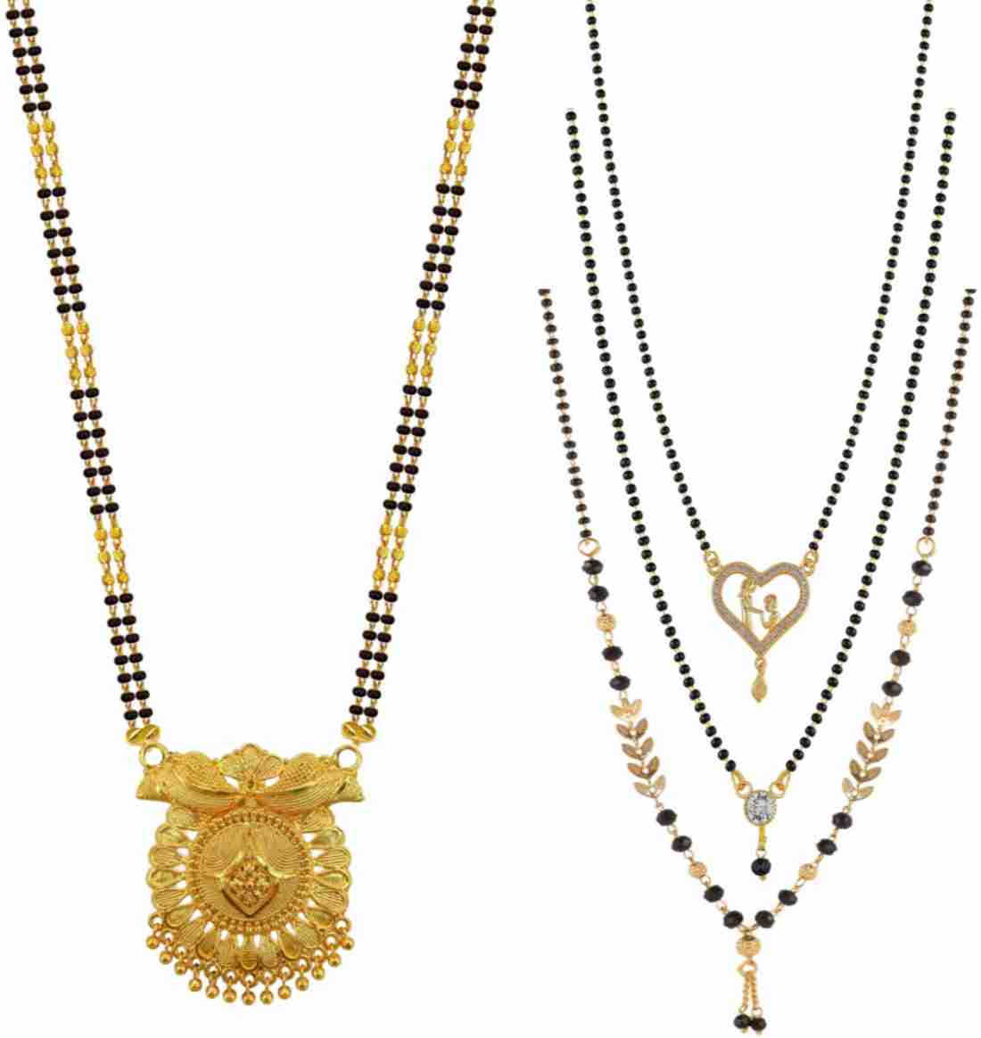 YEMBON yembon one 26 inch long gold Mangalsutra and three 18 inch