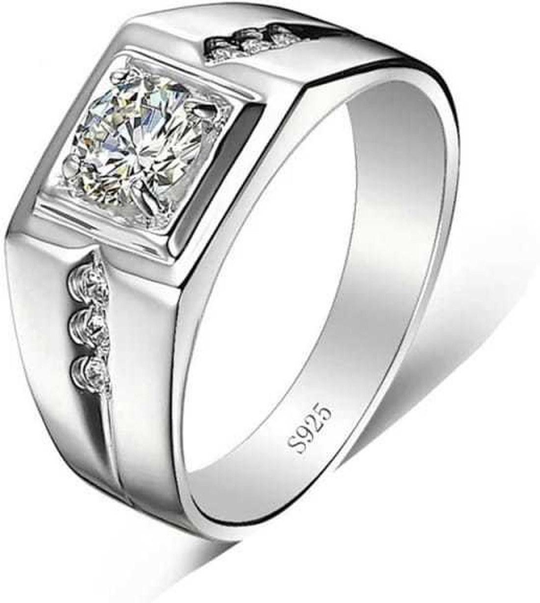BLOOM STYLE gents diamond design silver engagement wedding stone designs for men Price in India Buy BLOOM STYLE gents diamond design silver engagement wedding stone designs for men