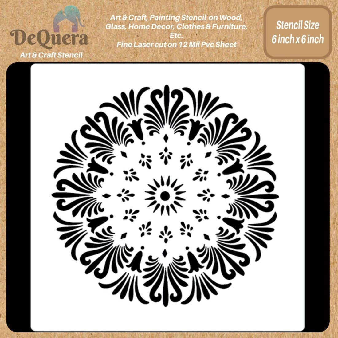 DEQUERA DeQuera Mandala Stencil for Craft and Art for Adults