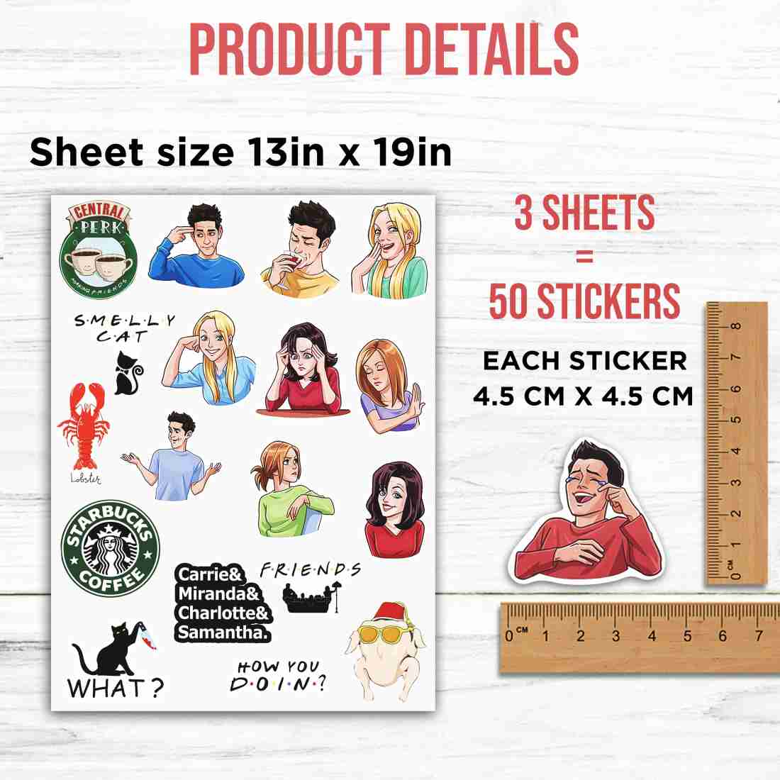 Friends Sticker Bundle, Friends TV Show, Waterproof Stickers, Central Perk  Sticker, Laptop Sticker 