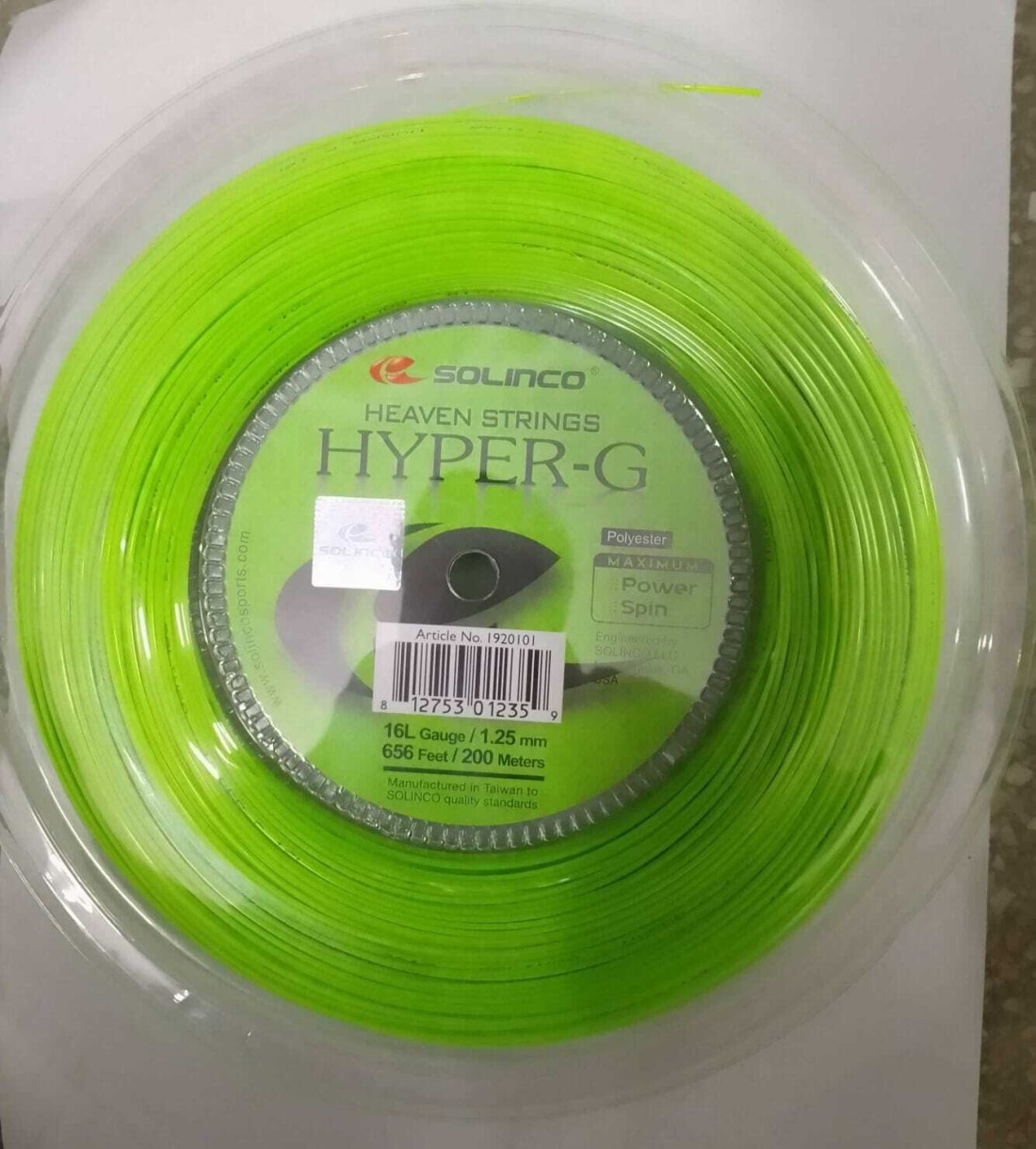 Solinco Hyper-G 16L/1.25 Tennis String Reel (Green