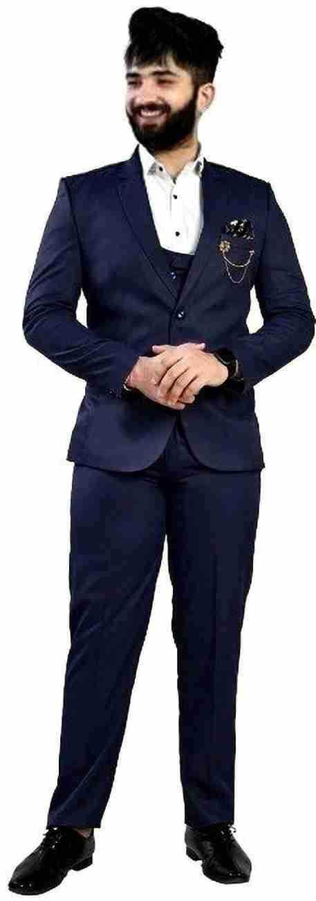 gaster Men s 3 piece coat pant set NO SHIRT 1 Blazer waistcoat Trouser Navy Blue Solid Men Suit Buy gaster Men s 3 piece coat pant set NO SHIRT 1 Blazer waistcoat