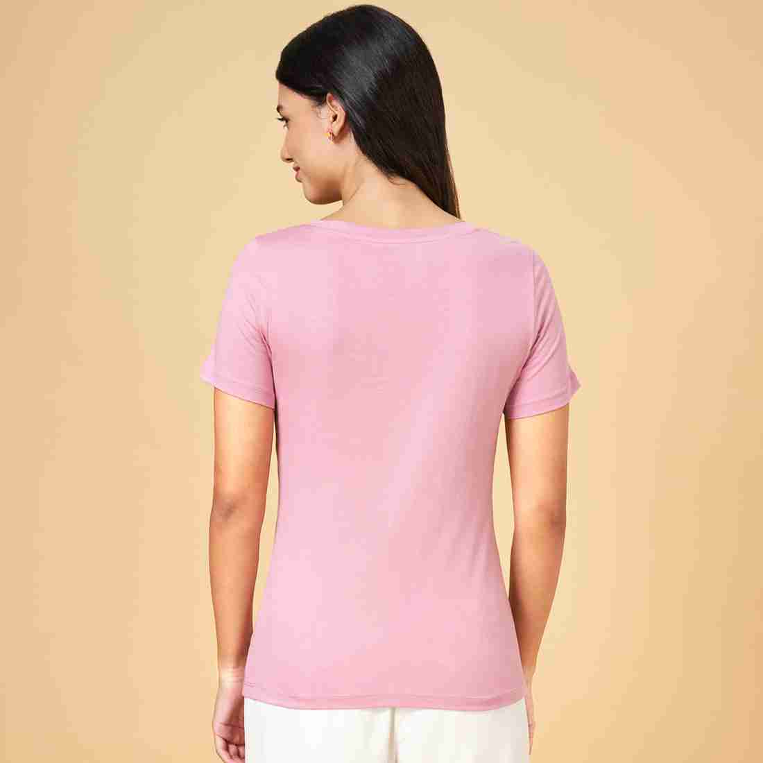 Honey By Pantaloons Printed Women Round Neck Pink T-Shirt - Buy Honey By  Pantaloons Printed Women Round Neck Pink T-Shirt Online at Best Prices in  India