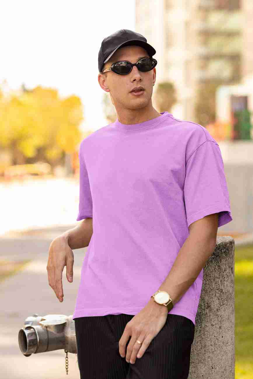 FALTU.CO Solid Men Round Neck Purple T-Shirt - Buy FALTU.CO Solid