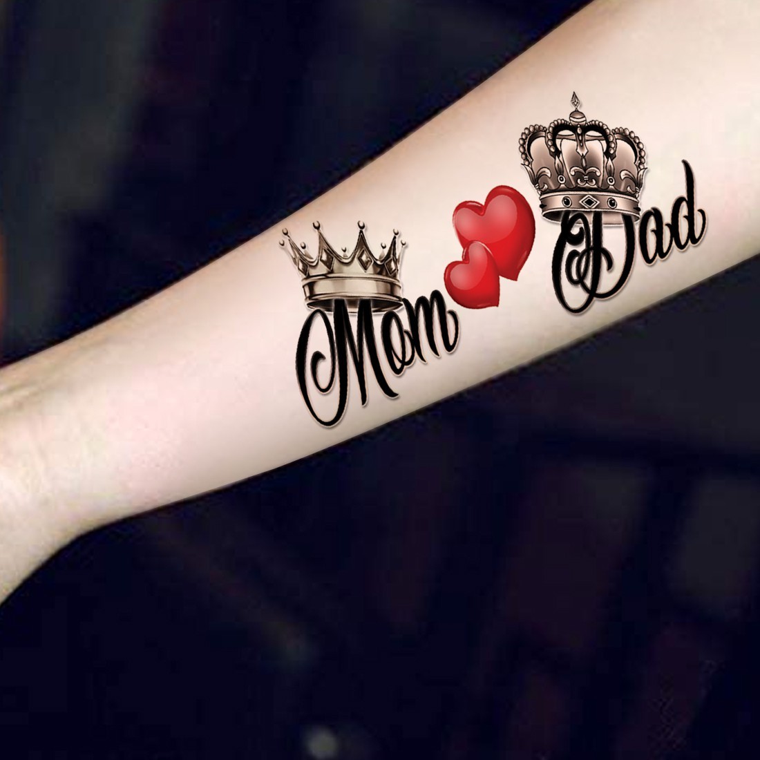 fashionoid King And Queen With Crown Waterproof Temporary Tattoo