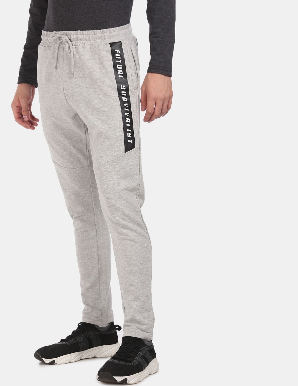 Buy FLYING MACHINE Black Solid Polyester Cotton Regular Fit Mens Track Pants   Shoppers Stop