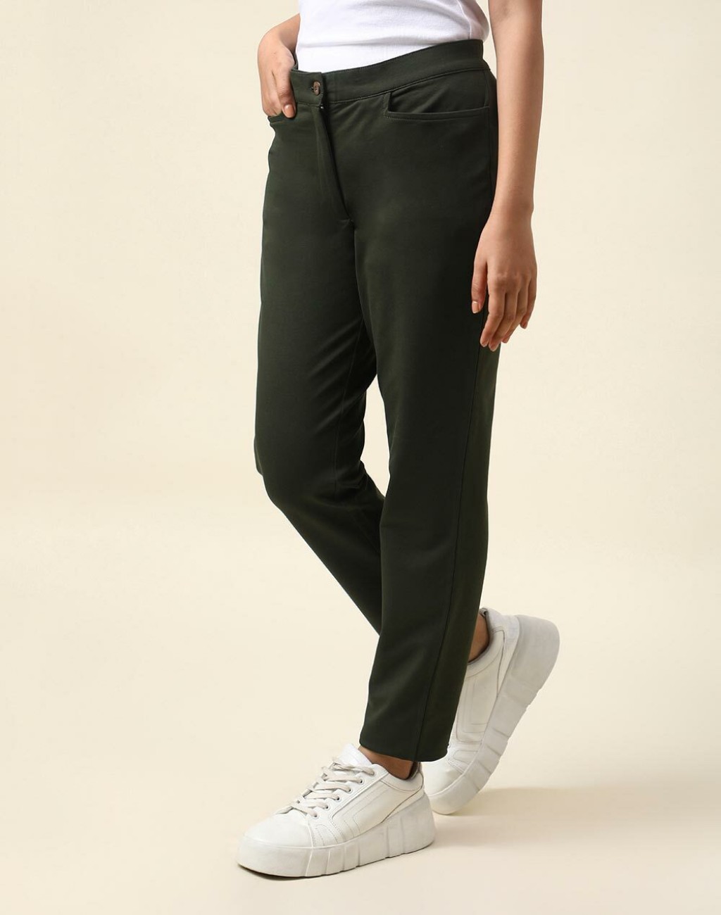 Buy Black Cotton Ankle Length Leggings for Women Online at Fabindia