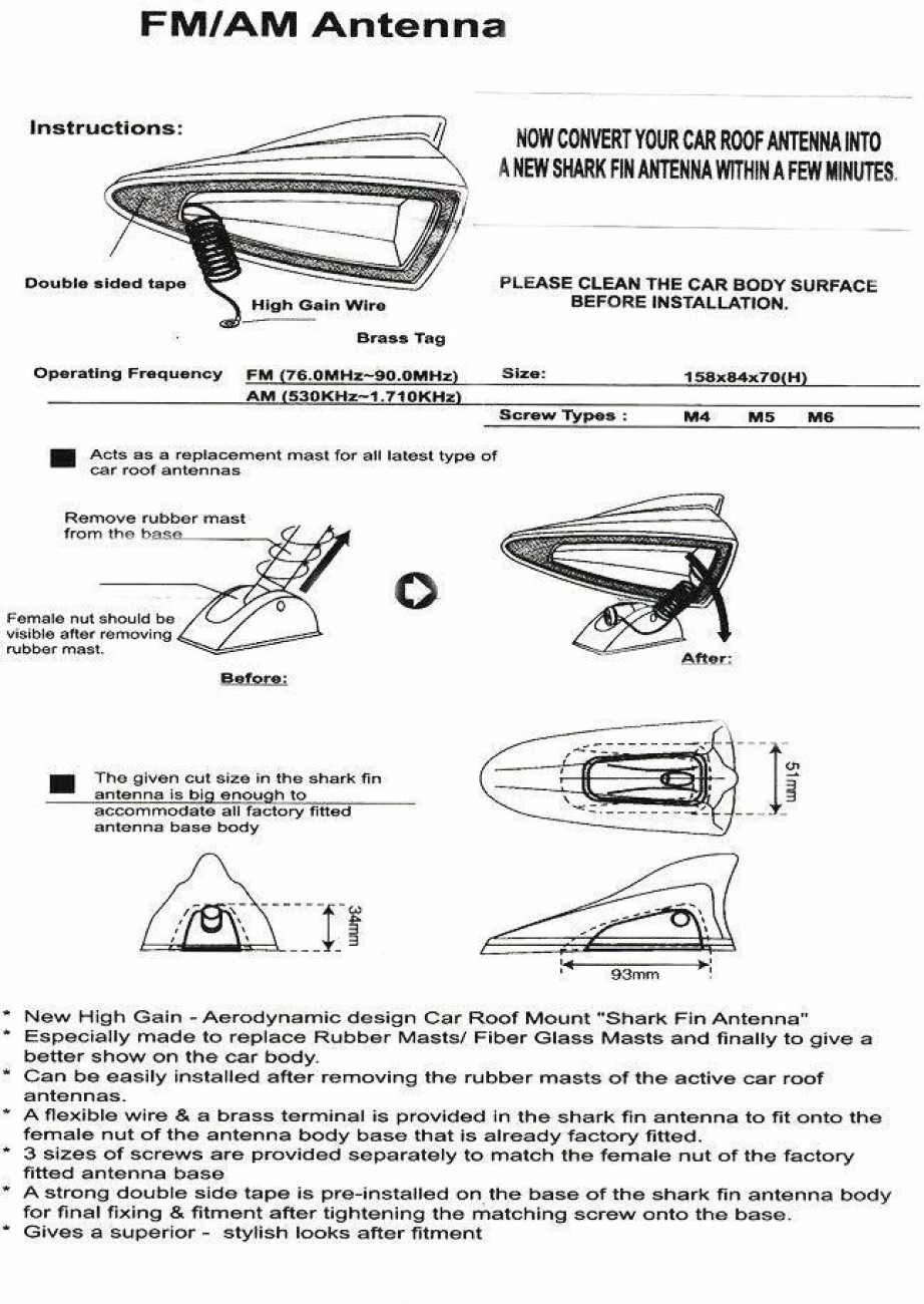 High-Tech Magnetic Mount Shark Fin Antenna For All Signals