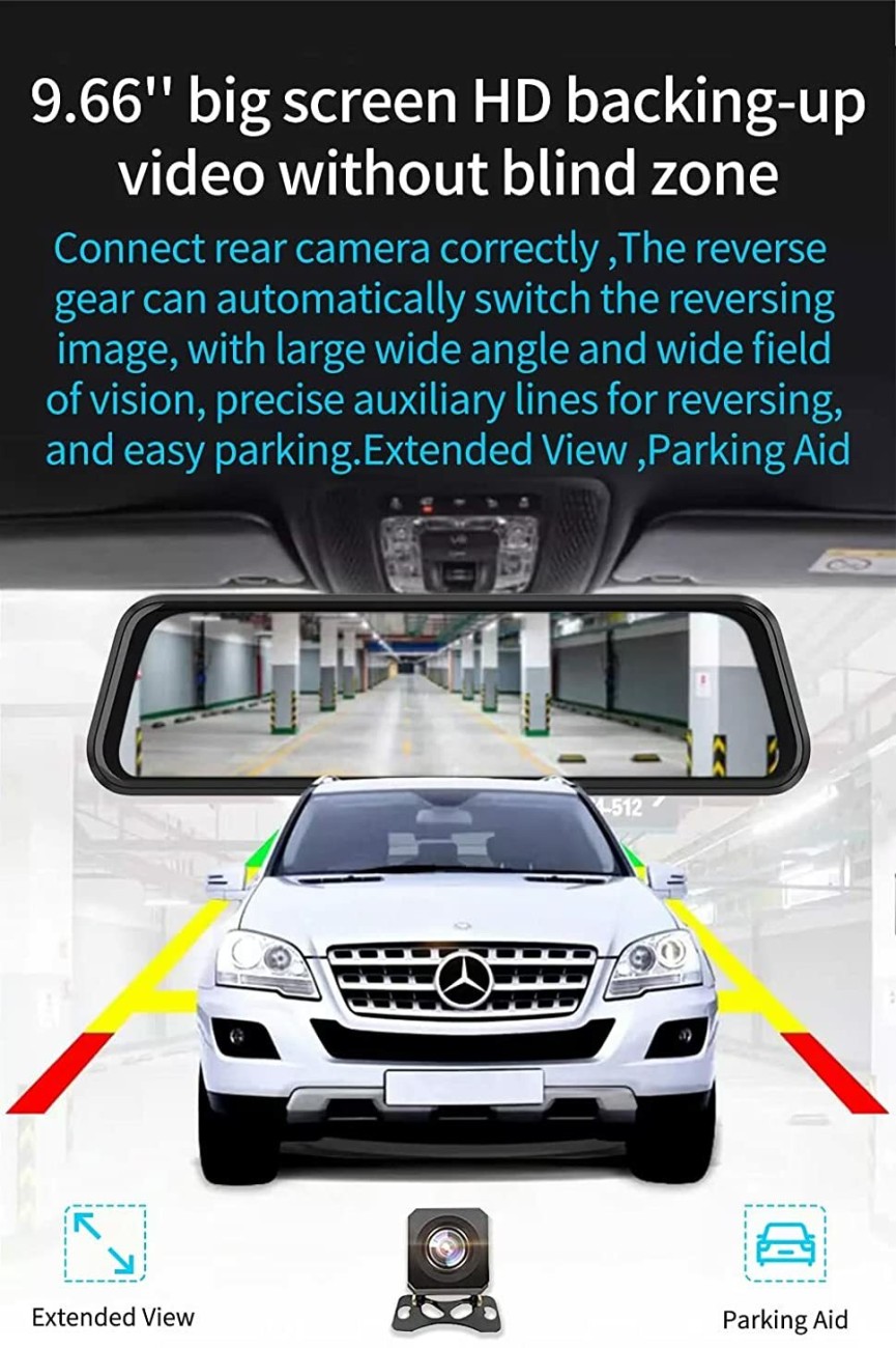 Buy AUSHA Touchscreen Mirror Dash Cam Backup Camera 10'' UHD 4K Front and  1080P Rear View Mirror Dual Cameras for Cars,GPS,WiFi,Parking Monitor,Night  Vision,Smart Reverse Parking Assistance Online at Best Prices in India -  JioMart.