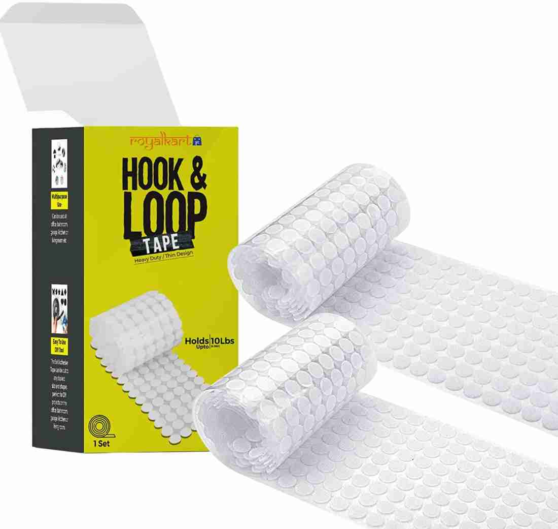 Royalkart Hook And Loop Tape Roll Strips With Adhesive Back