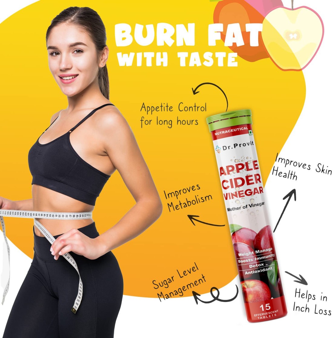 Dr.Provit Apple Cider Vinegar for Weight Loss Tablet with Mother  Effervescent Price in India - Buy Dr.Provit Apple Cider Vinegar for Weight  Loss Tablet with Mother Effervescent online at