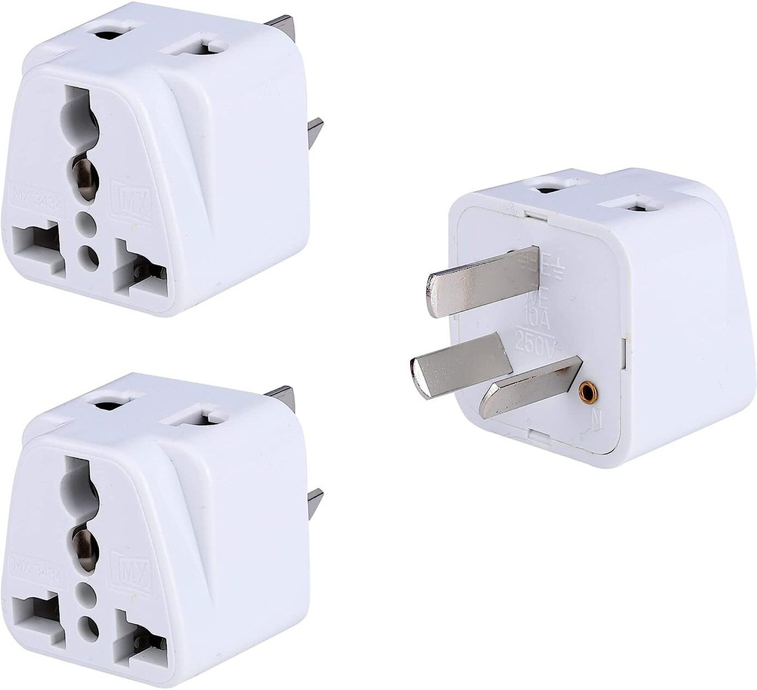 MX Universal Socket Plug Type I MX3434D Pack of 3 Worldwide