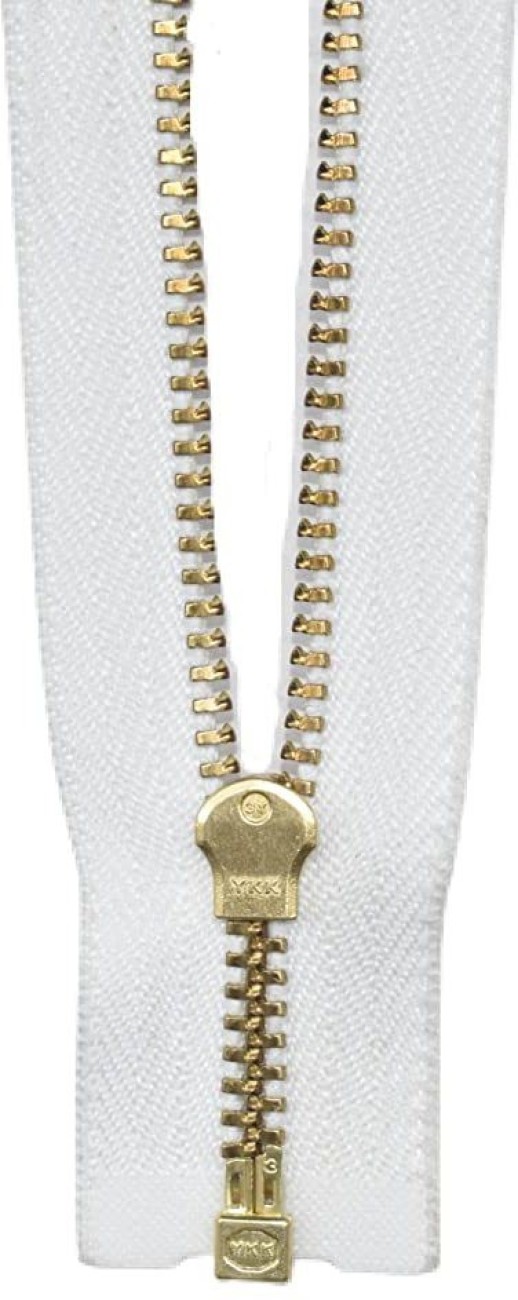 Hunny - Bunch YKK Jacket Zipper Gold White for All Kinds of
