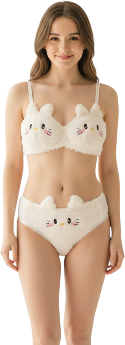 Jemego Bra & Panty Set Solid White Lingerie Set — Bras and Panty Sets by Nyroka