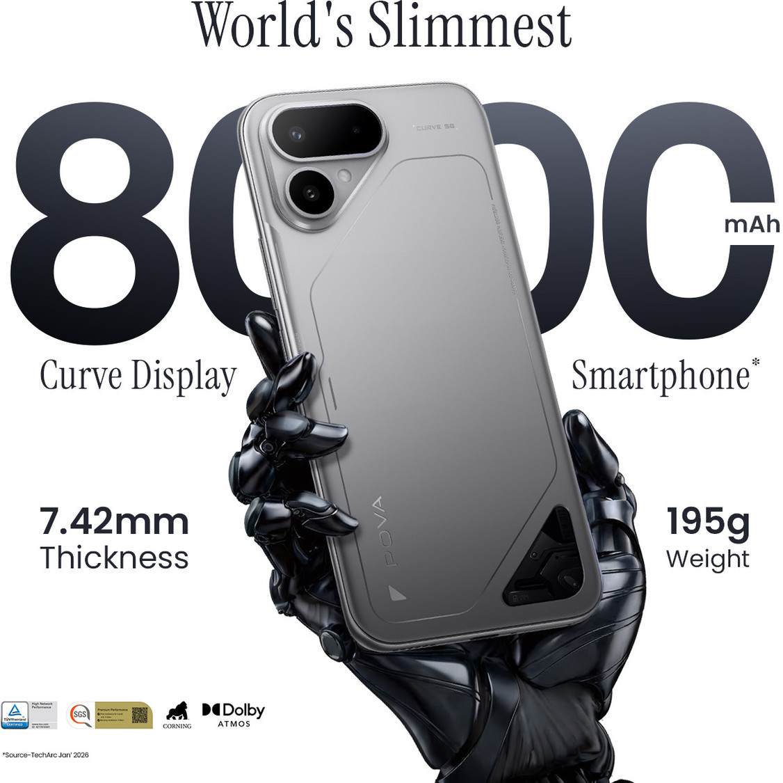 Tecno Pova Curve 2 5G Smartphone (8GB RAM, 128GB Storage) smartphone price comparison image - view 11