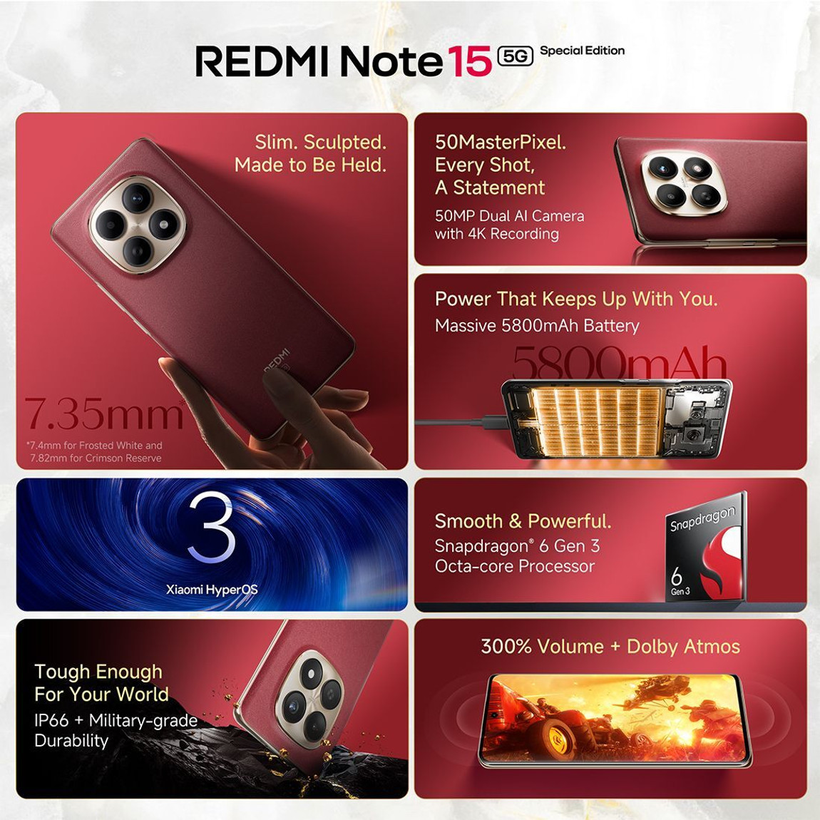 Redmi Note 15 SE 5G Smartphone (8GB RAM, 128GB Storage, 5800mAh Battery) Mobile Phone smartphone thumbnail 4
