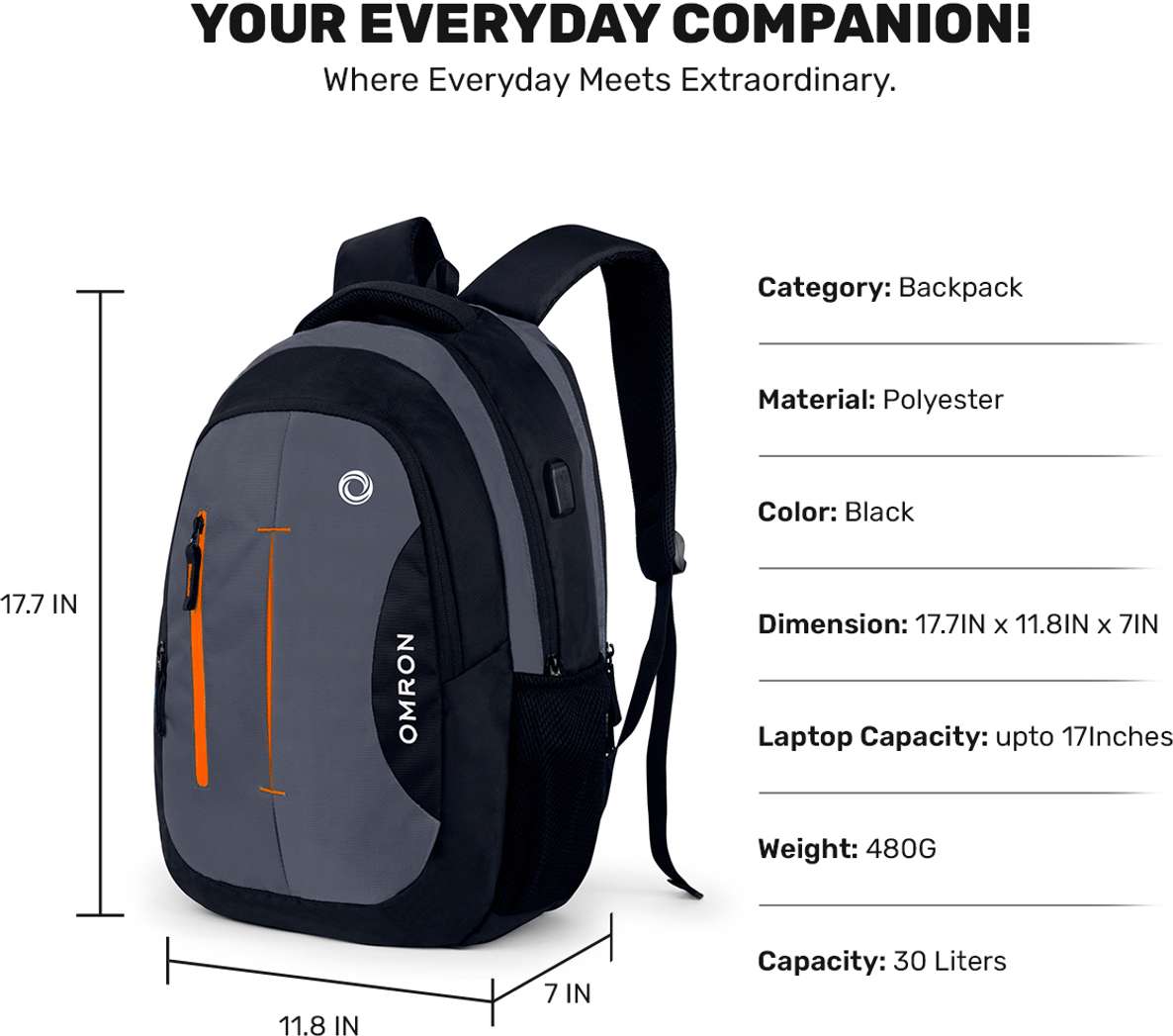 Stylish Backpack With 3 Compartment Office, Travel And College For Men ...